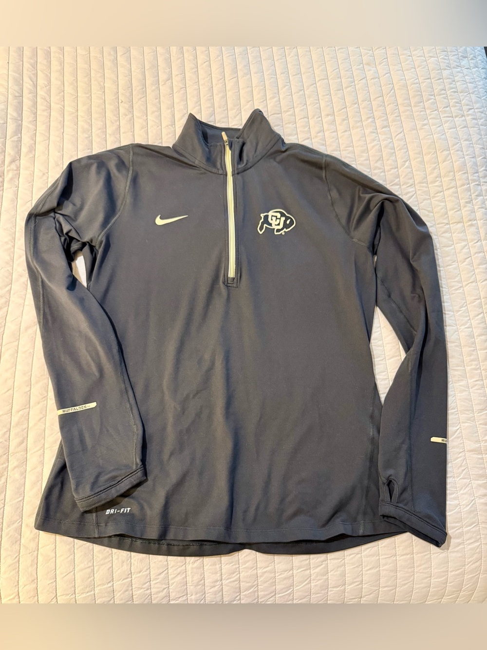 Nike Women’s Gray/Black Half-Zip Pullover with CU Buffalo Emblem